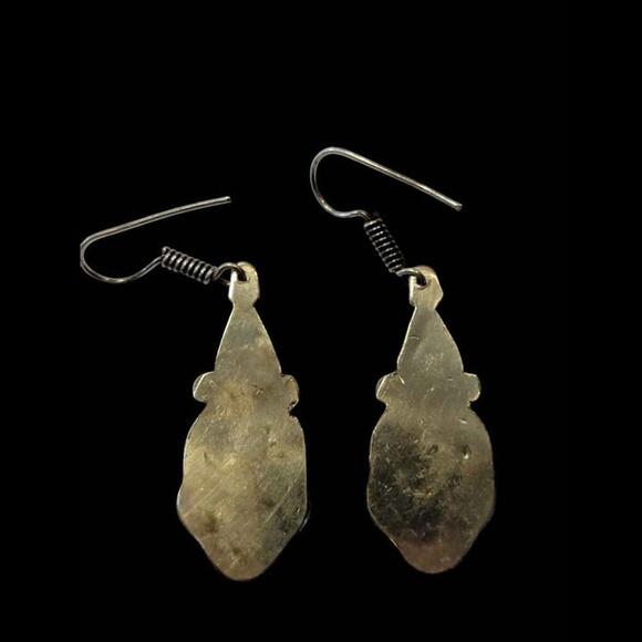 New Handmade Tibetan Earrings- Lapis and Tibetan Silver - Picture 4 of 5